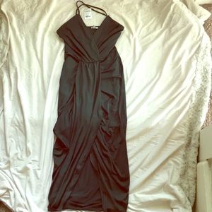 Emerald Green Maxi Slit Dress with Wrap Top